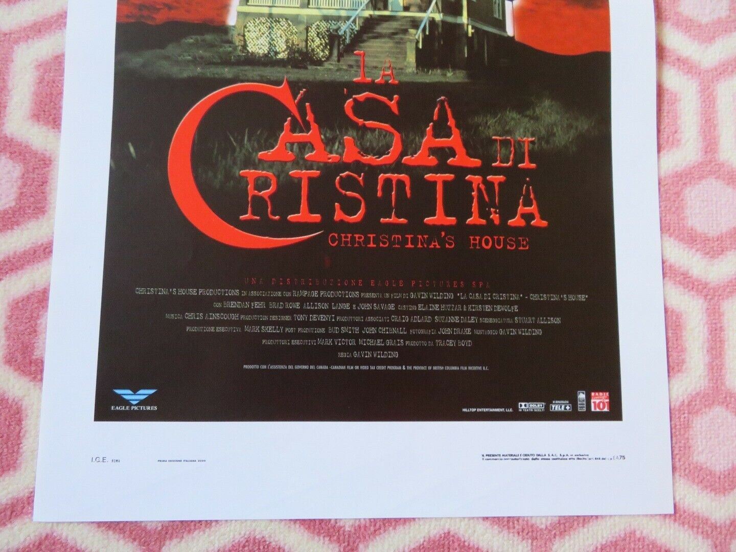 CHRISTINA'S HOUSE  ITALIAN LOCANDINA (27.5"x13") POSTER BRENDAN FEHR 2000