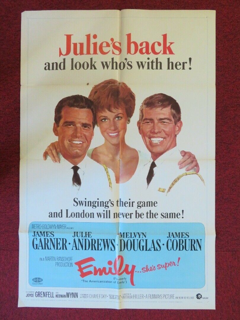 EMILY FOLDED US ONE SHEET POSTER JAMES GARNER JULIE ANDREWS 1967