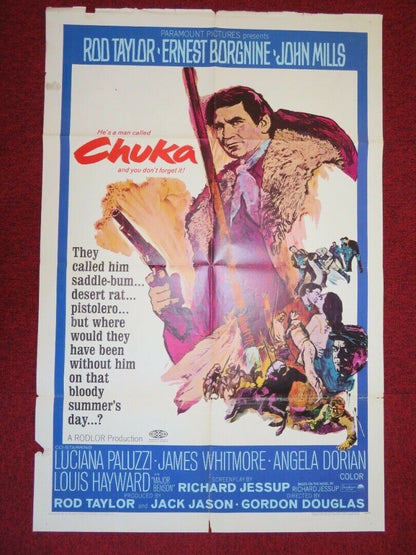 CHUKA  FOLDED US ONE SHEET POSTER ROD TATLOR JOHN MILLS 1967