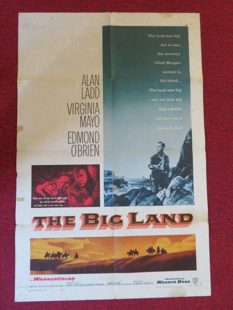 THE BIG LAND  FOLDED US ONE SHEET POSTER ALAN LADD VIRGINIA MAYO 1957