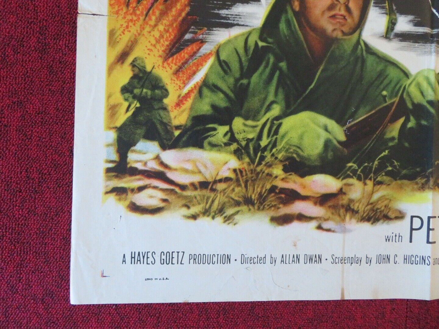 HOLD BACK THE NIGHT   FOLDED US ONE SHEET POSTER JOHN PAYNE  MONA FREEMAN 1956