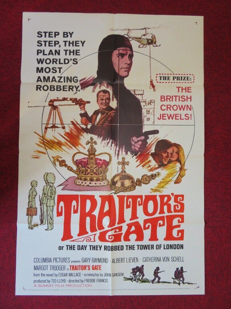 TRAITOR'S GATE FOLDED US ONE SHEET POSTER GARY RAYMOND ALBERT LIEVEN 1966