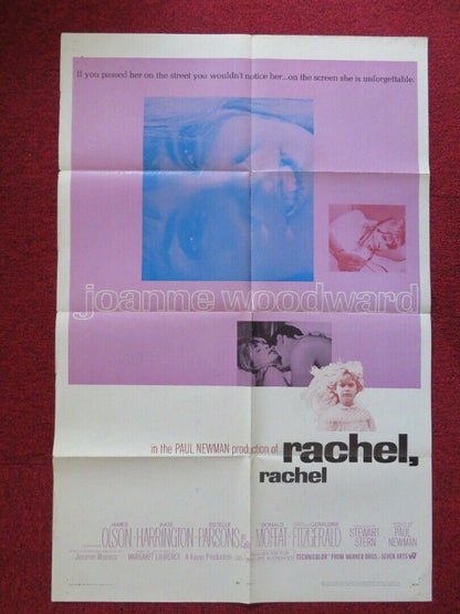 RACHEL RACHEL  FOLDED US ONE SHEET POSTER PAUL NEWMAN JAMES OLSON 1968