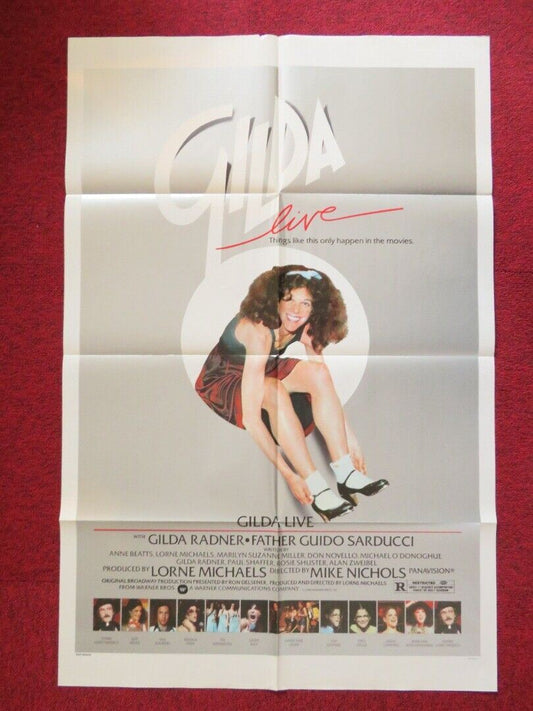 GILDA LIVE FOLDED US ONE SHEET POSTER GILDA RADNER DON NOVELLO 1980