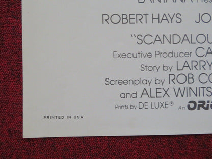 SCANDALOUS FOLDED US ONE SHEET POSTER ROBERT HAYES RON TRAVIS 1984