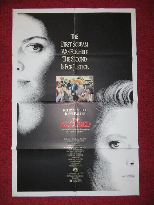 THE ACCUSED FOLDED US ONE SHEET POSTER JODIE FOSTER KELLY MCGILLIS 1988