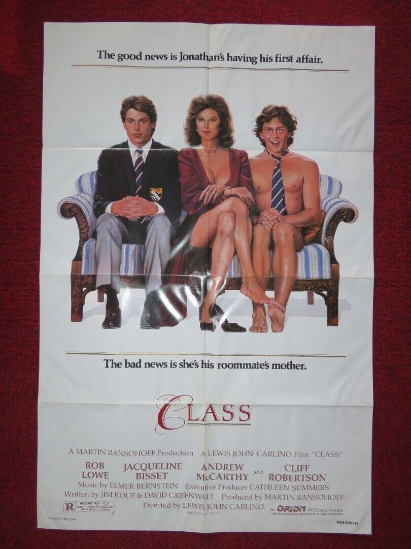 CLASS  FOLDED US ONE SHEET POSTER ROB LOWE ANDREW MCARTHY 1983