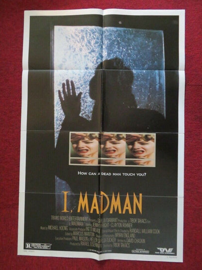 I, MADMAN FOLDED US ONE SHEET POSTER JENNY WRIGHT CLAYTON ROHNER 1989