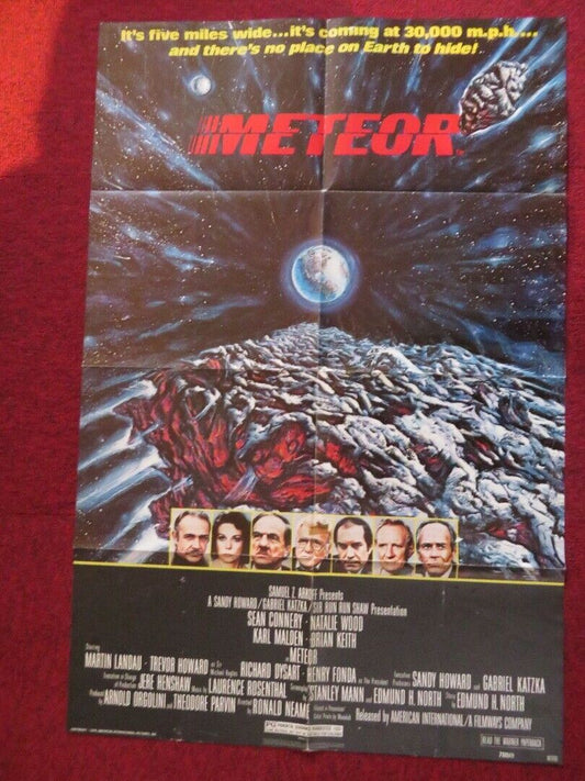 METEOR FOLDED US ONE SHEET POSTER SEAN CONNERY NATALIE WOOD 1979