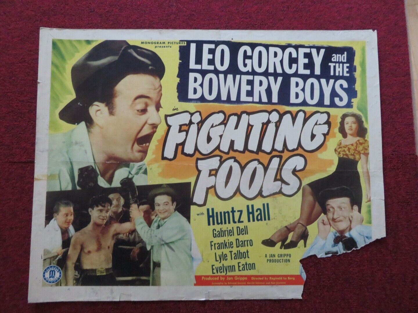 FIGHTING FOOLS US HALF SHEET (22"x 28")  POSTER LEO GORCEY HUNTZ HALL 1949