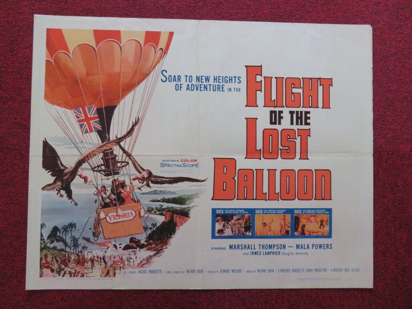 FLIGHT OF THE LOST BALLOON US HALF SHEET (22"x 28")  POSTER MALA POWERS 1961