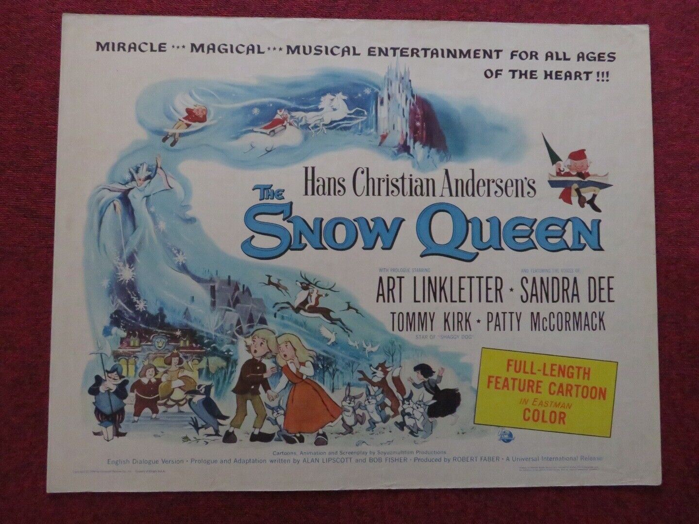 THE SNOW QUEEN US HALF SHEET (22"x 28")  POSTER SANDRA DEE TOMMY KIRK 1960