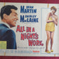 ALL IN A NIGHT'S WORK US HALF SHEET (22"x 28")  POSTER DEAN MARTIN 1961