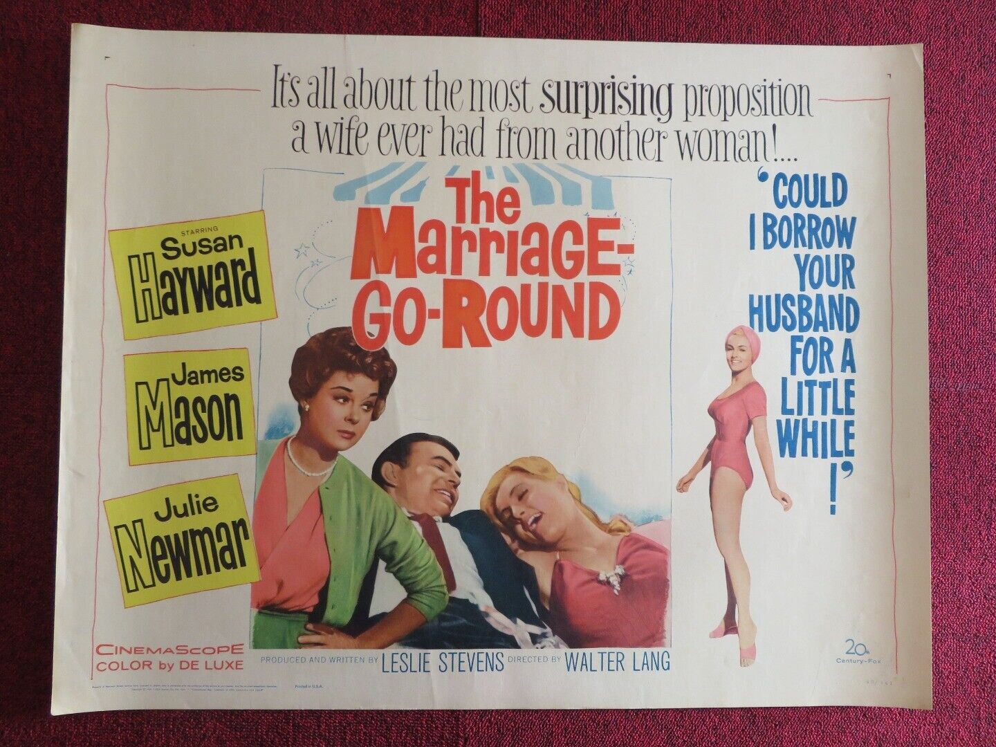 THE MARRIAGE-GO-ROUND US HALF SHEET (22"x 28")  POSTER SUSAN HAYWARD 1960