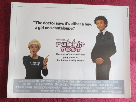 RABBIT TEST US HALF SHEET (22"x 28")  POSTER JOAN RIVRES BILLY CRYSTAL 1978