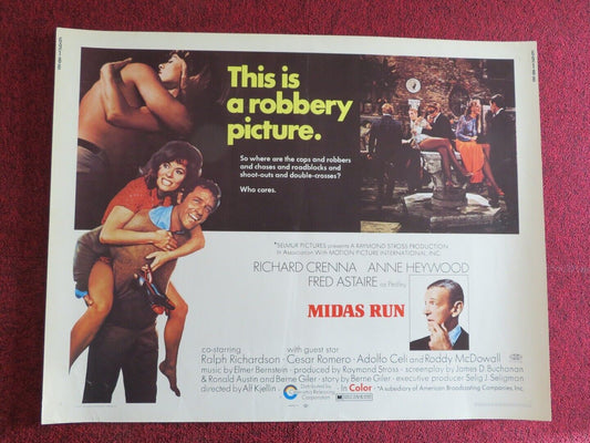 MIDAS RUN   US HALF SHEET (22"x 28")  POSTER RICHARD CRENNA ANNE HEYWOOD 1969