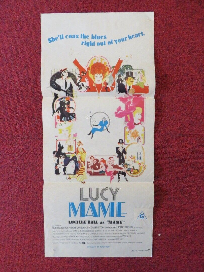 MAME FOLDED AUSTRALIAN DAYBILL POSTER LUCILLE BALL BEA ARTHUR 1974