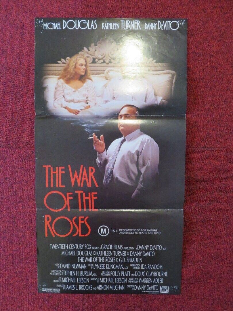 THE WAR OF THE ROSES FOLDED AUSTRALIAN DAYBILL POSTER MICHAEL DOUGLAS 1989