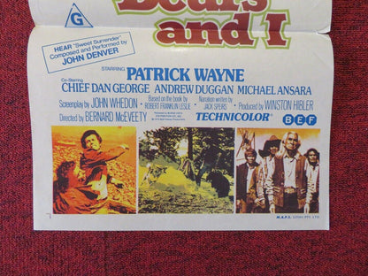 THE BEARS AND I FOLDED AUSTRALIAN DAYBILL POSTER DISNEY PATRICK WAYNE 1974