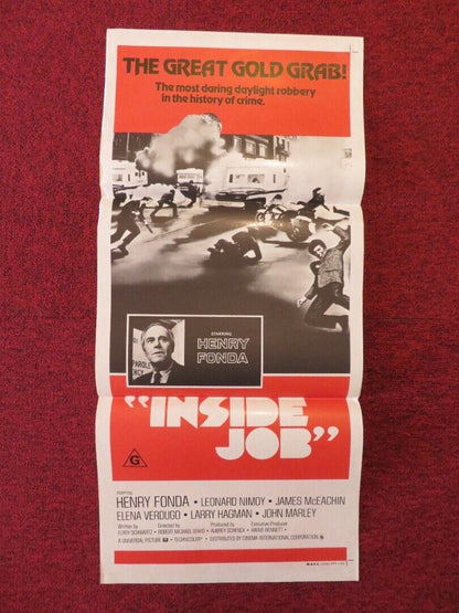 INSIDE JOB FOLDED AUSTRALIAN DAYBILL POSTER HENRY FONDA LEONARD NIMOY 1973