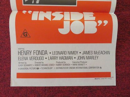 INSIDE JOB FOLDED AUSTRALIAN DAYBILL POSTER HENRY FONDA LEONARD NIMOY 1973