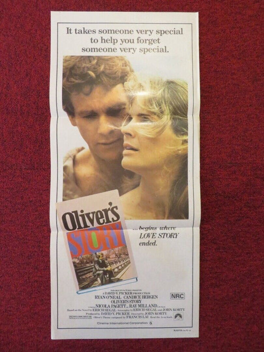 OLIVER'S STORY FOLDED AUSTRALIAN DAYBILL POSTER RYAN O'NEAL CANDICE BERGEN 1978