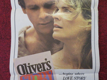 OLIVER'S STORY FOLDED AUSTRALIAN DAYBILL POSTER RYAN O'NEAL CANDICE BERGEN 1978