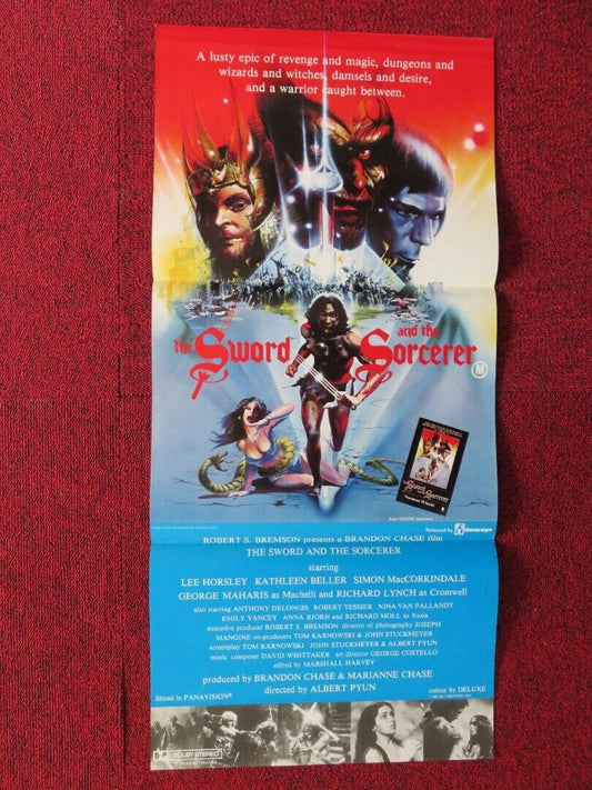 THE SWORD AND THE SORCERER FOLDED AUSTRALIAN DAYBILL POSTER LEE HORSLEY 1982