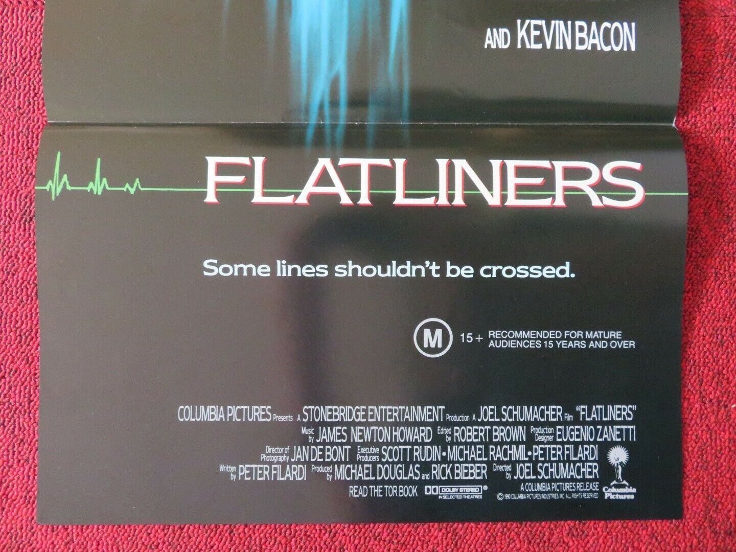 FLATLINERS  FOLDED AUSTRALIAN DAYBILL POSTER SUTHERLAND BACON ROBERTS 1990