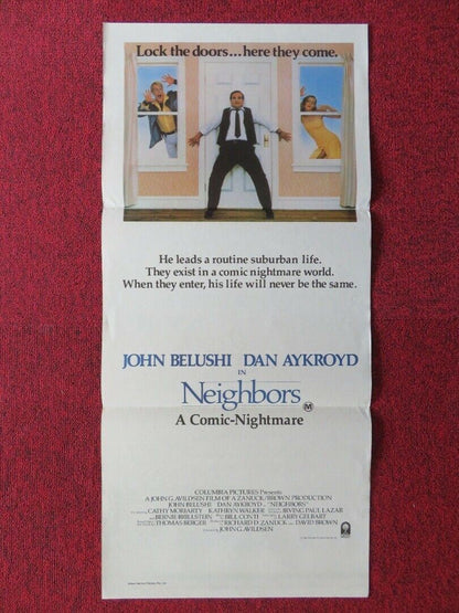 NEIGHBOURS  FOLDED AUSTRALIAN DAYBILL POSTER JOHN BELUSHI DAN AYKROYD 1981