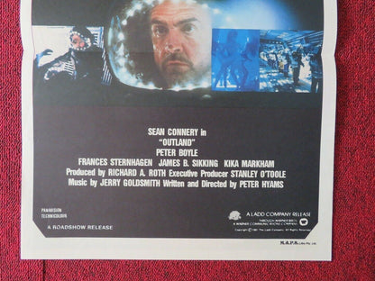 OUTLAND FOLDED AUSTRALIAN DAYBILL POSTER SEAN CONNERY PETER BOYLE 1981