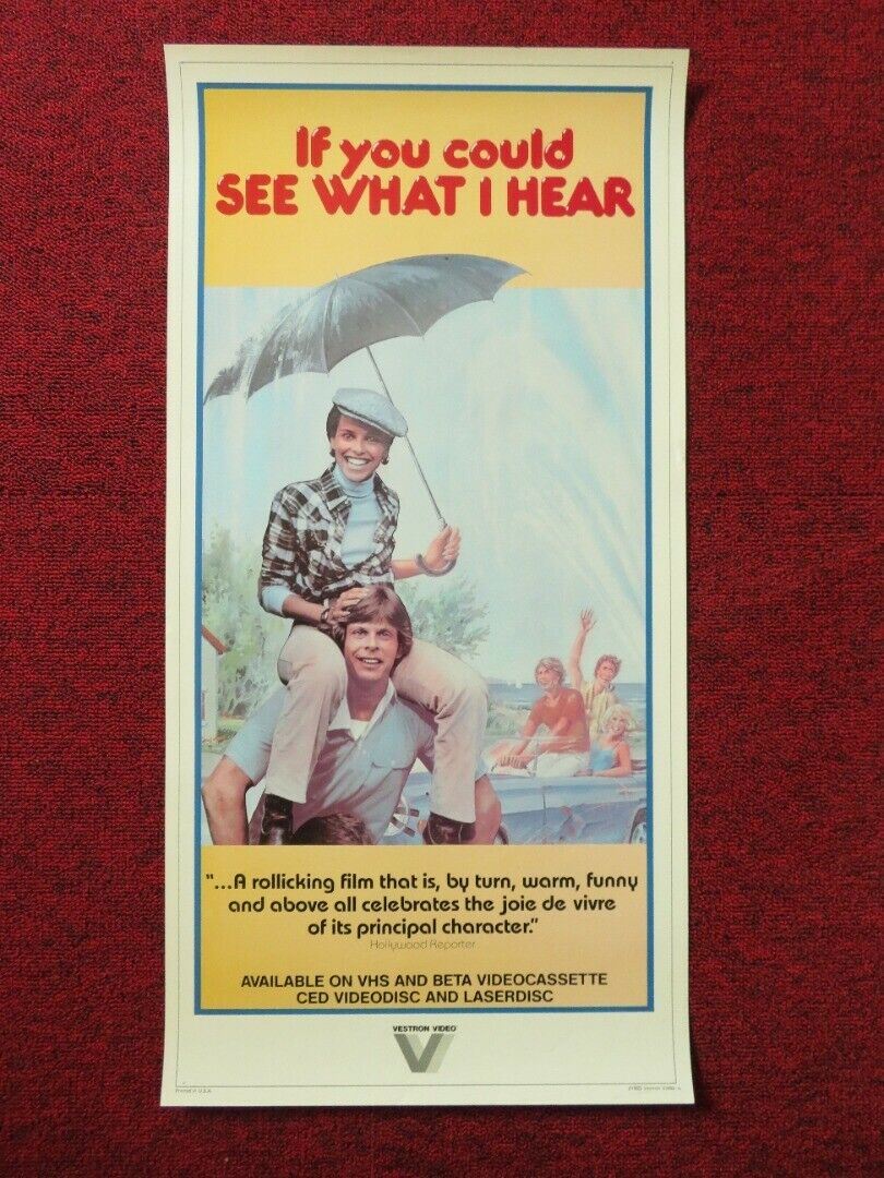 IF YOU COULD SEE WHAT I HEAR US (12"x 24") POSTER VHS MARC SINGER 1982