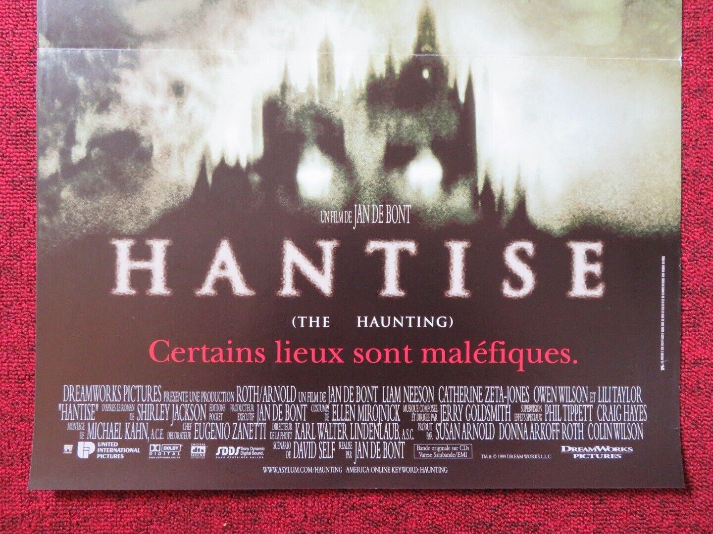 HANTISE / THE HAUNTING FRENCH (16"x 21.5") POSTER LIAM NEESON ZETA-JONES 1999