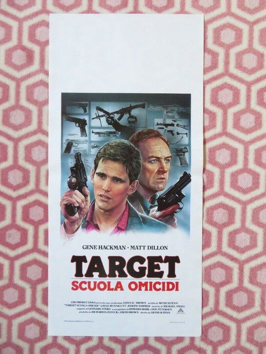 TARGET  ITALIAN LOCANDINA (27.5"x13") POSTER GENE HACKMAN MATT DILLION 1985