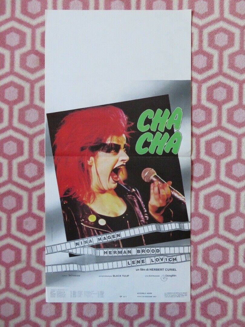 CHA-CHA   ITALIAN LOCANDINA (27.5"x14") POSTER NINA HAGEN HERMAN BROOD 1979