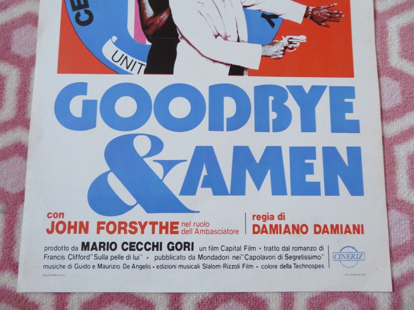 GOODBYE & AMEN ITALIAN LOCANDINA (27.5"x13") POSTER TONY MUSANTE 1977