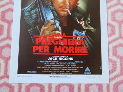 UNA PREFHIERA PER MORIRE  ITALIAN LOCANDINA (27.5"x13.5") POSTER M ROURKE 1987