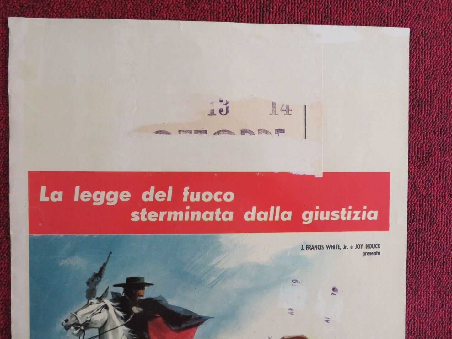 LE PISTOLE DI ZORRO/ King of the Bullwhip ITALIAN LOCANDINA (28"x13") POSTER '63