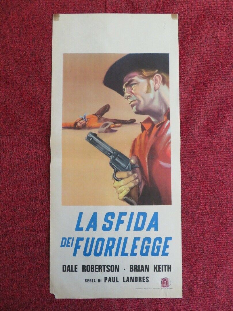 LA SFIDA DEI FUORILEGGE ITALIAN LOCANDINA (27.5"x12.5") POSTER BRIAN KEITH '57