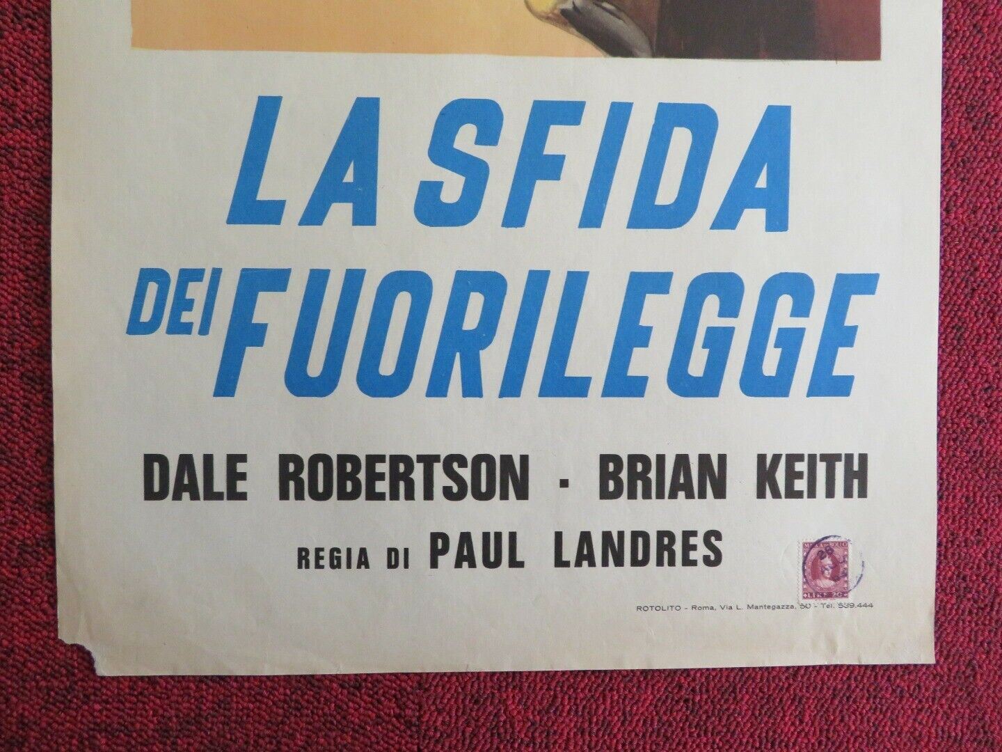 LA SFIDA DEI FUORILEGGE ITALIAN LOCANDINA (27.5"x12.5") POSTER BRIAN KEITH '57