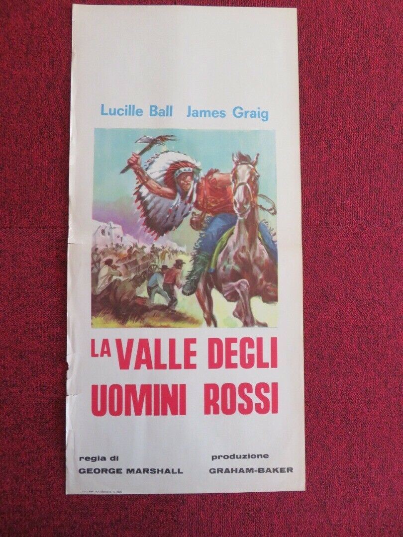 LA VALLE DEGLI UOMINI ROSSI  ITALIAN LOCANDINA (27.5"x13") POSTER 1942