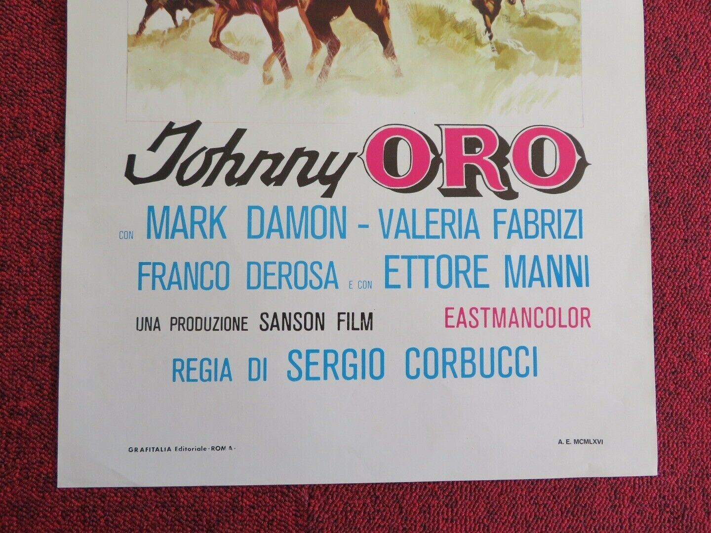 Ringo and His Golden Pistol ITALIAN LOCANDINA (27.5"x13") POSTER MARK DAMON 1966