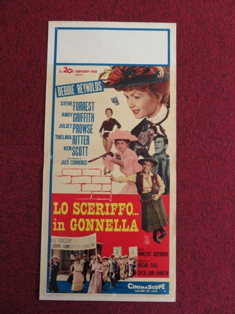 LO SCERIFFO... IN GONNELLA ITALIAN LOCANDINA (27.5"x13") POSTER D REYNOLDS 1961