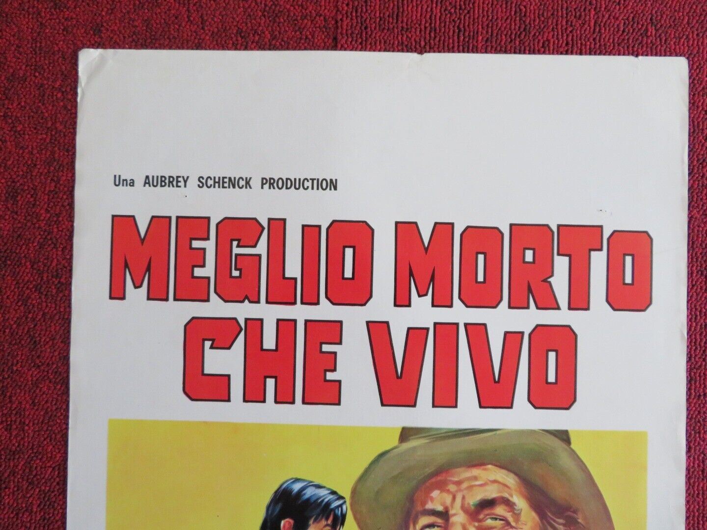 MEGLIO MORTO CHE VIVO  ITALIAN LOCANDINA (27.5"x13.5") POSTER VINCENT PRICE 1969