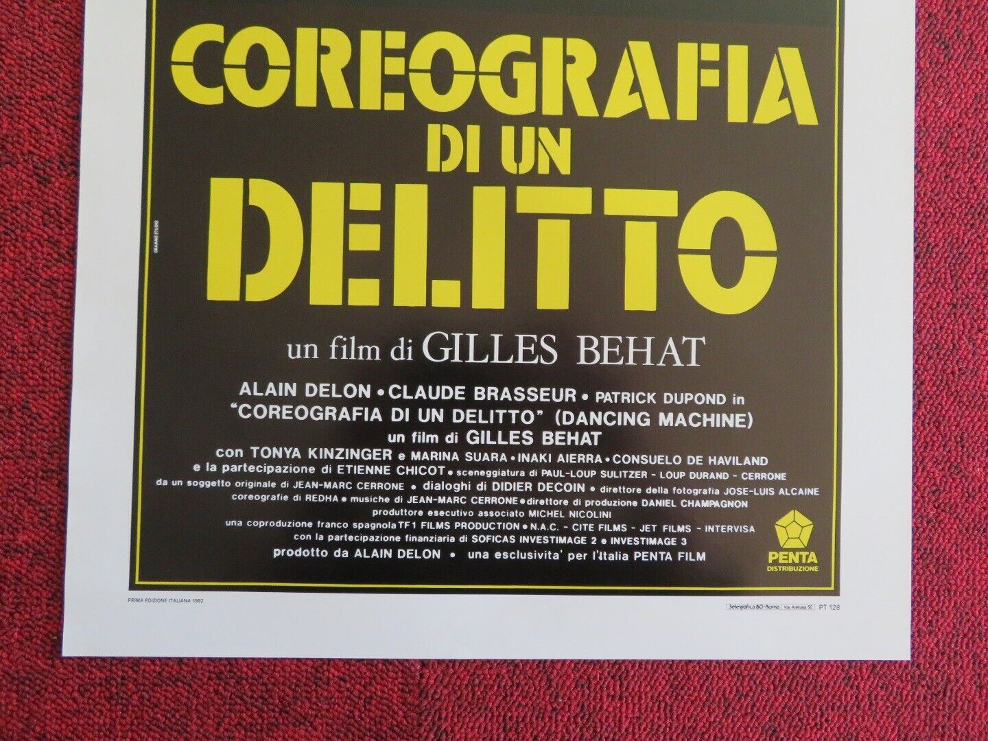 COREOGRAFIA DI UN DELITTO ITALIAN LOCANDINA (27.5"x13") POSTER 1992