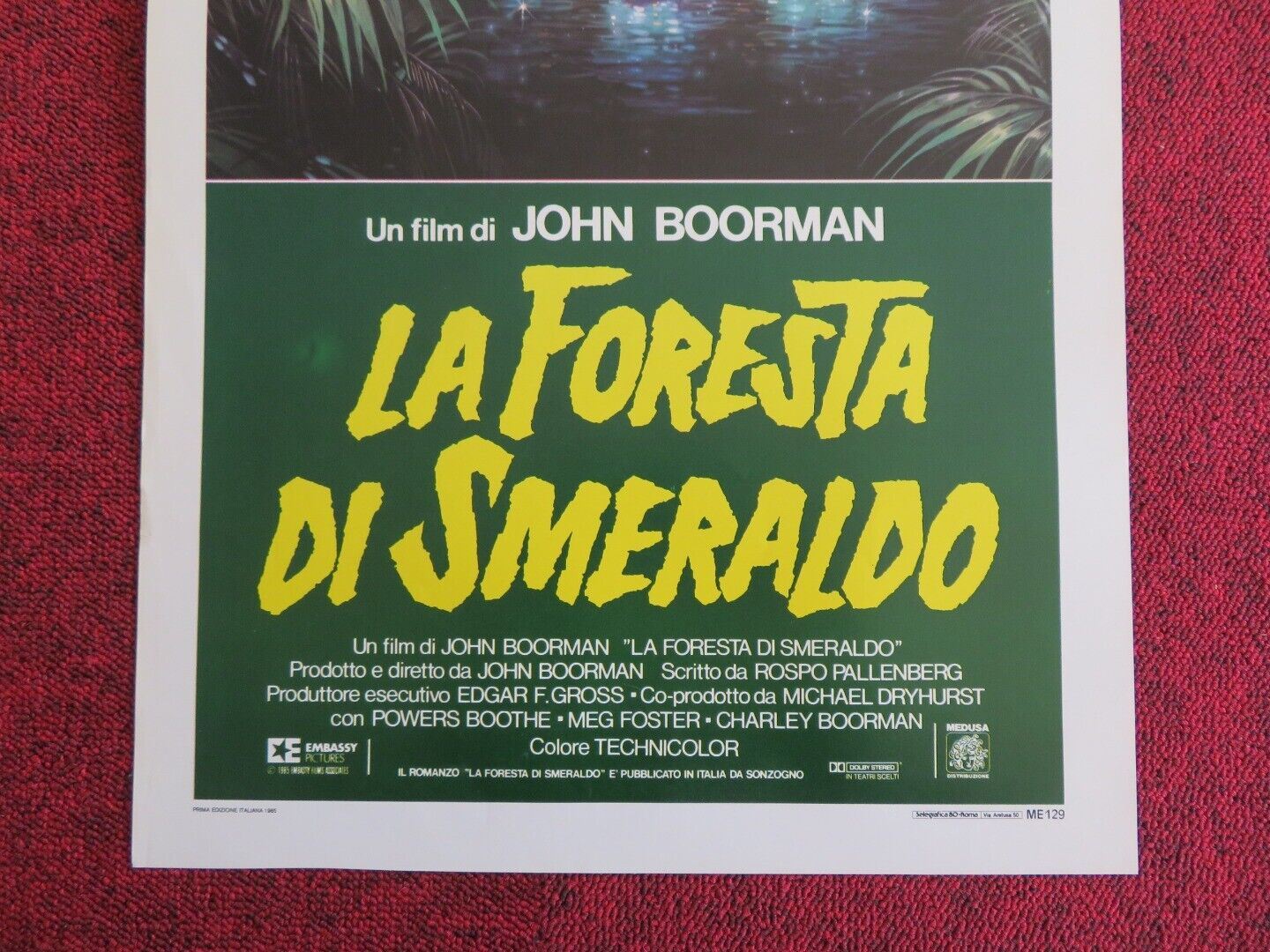 LA FORESTA DI SMERALDO ITALIAN LOCANDINA (27.5"x13") POSTER MEG FOSTER 1985