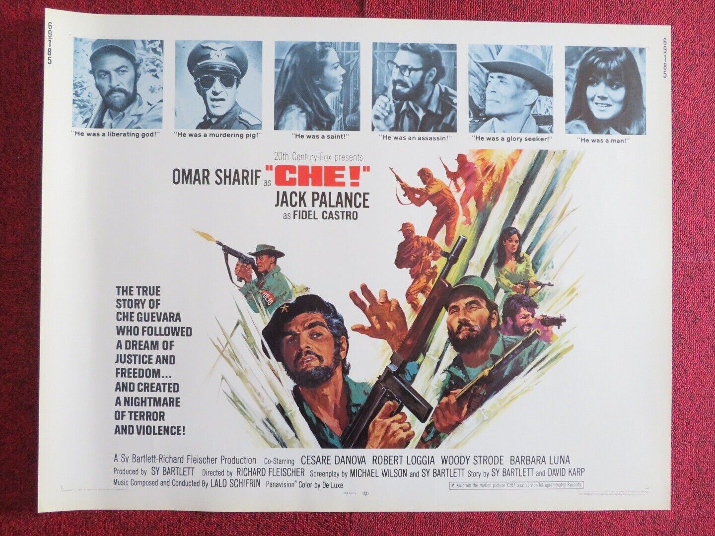 CHE  US HALF SHEET (22"x 28")  POSTER OMAR SHARIF JACK PALANCE 1969