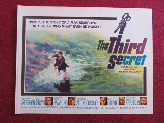 THE THIRD SECRET   US HALF SHEET (22"x 28")  POSTER STEPHEN BOYD 1964