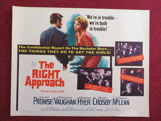 THE RIGHT APPROACH  US HALF SHEET (22"x 28")  POSTER JULIET PROWSE  1961