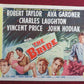 THE BRIBE   US HALF SHEET (22"x 28")  POSTER ROBERT TAYLOR AVA GARDNER 1965